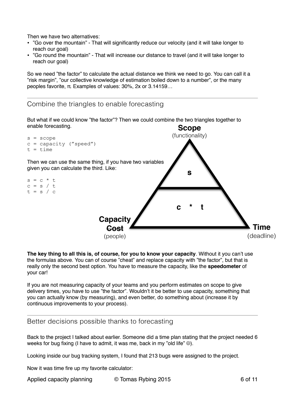 Page 7 of 12 of Applied Capacity Planning With NoEstimates